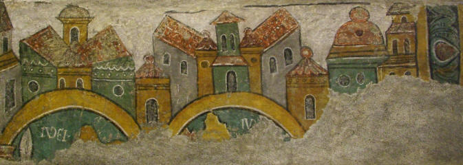 Paintings from Sant Esteve d'Andorra (AND) Frieze with the City of Jerusalem, cca 1200 - 1210