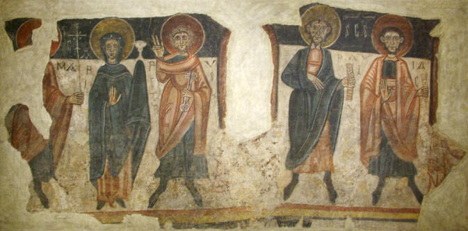 Paintings from Sant Romà de les Bons (AND) Apostles with the Virgin, cca 1164
