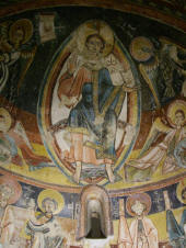 Paintings from Sant Miquel d'Engolasters (AND) Decoration of the apse - detail, cca 1160