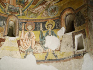 Paintings from Sant Miquel d'Engolasters (AND) Decoration of the apse - detail, cca 1160