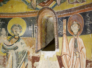Paintings from Sant Miquel d'Engolasters (AND) Decoration of the apse - detail, cca 1160